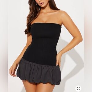 Fashion Nova Elegant Black Strapless Mini Dress